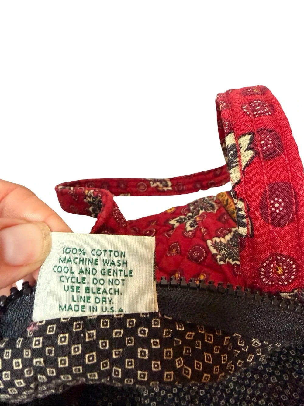 Vera Bradley Red Coin 1999 Retired Mini Duffel Quilted Floral Made in USA Bag